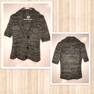 Short sleeve button up sweater